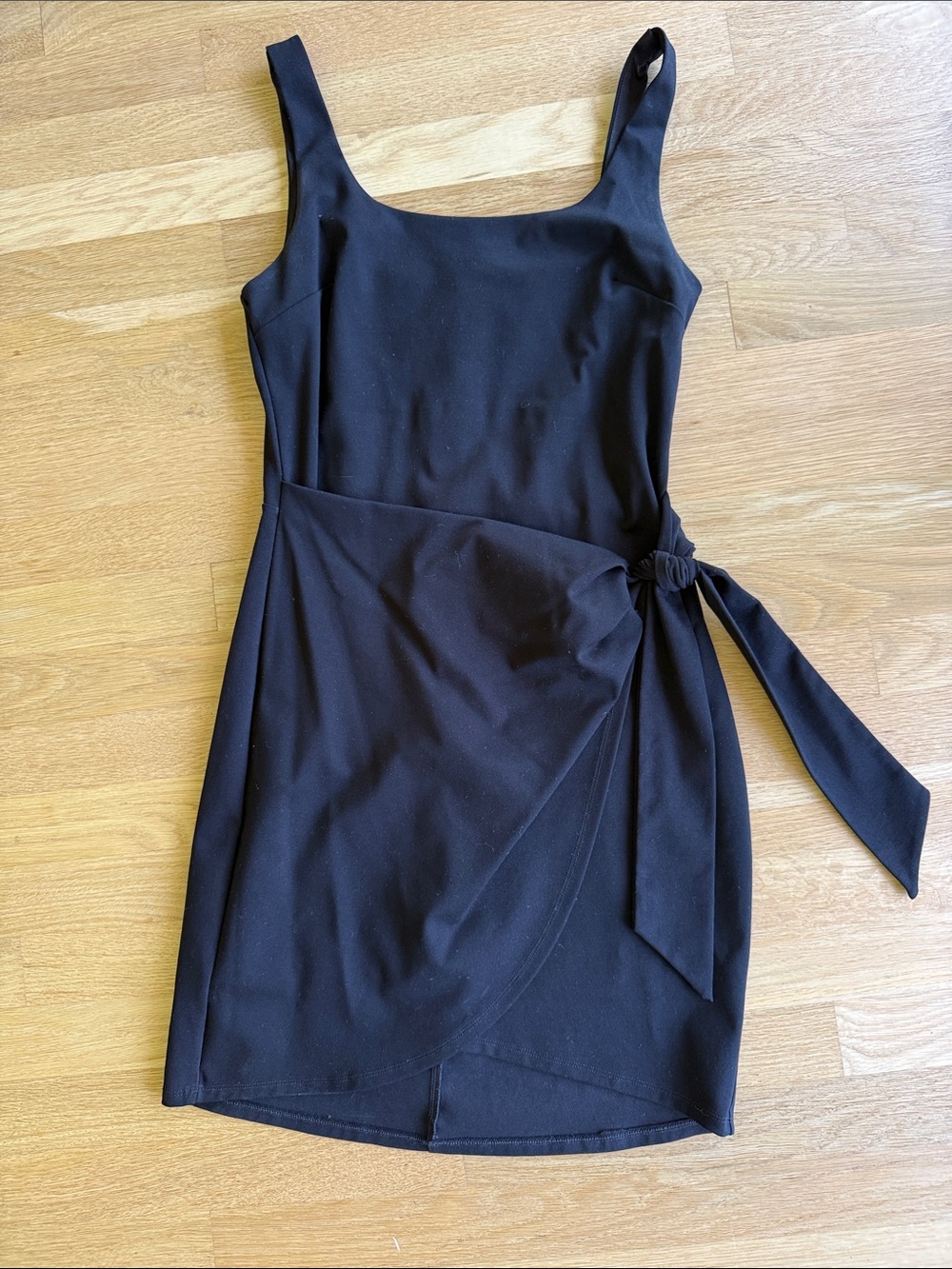 Express Black Sleeveless Wrap-Tie Mini Dress